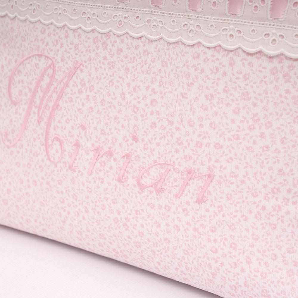Bolso Talega Clásico Personalizado Pasacintas Florecitas Liberty rosa Bebiti by Nanetes - Nanetes #